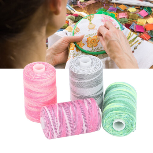 4er-Set Polyester-Nähgarn - 1000 Yards, 4 Farben, 3,3 x 6 cm