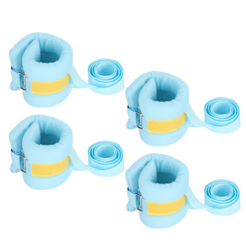 4pcs Breathable Soft Blue Patient Bed Restraints Adjustable Wrist & Ankle Belts