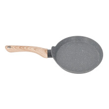 Padella grigia con manico in legno L 26 x 18 x 2 cm