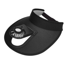 Fan Sun Visor Hut mit verstellbaren 3 Gängen, USB-aufladbar, Sonnenschutzventilator, Sonnenhut für den Sommer, schwarz