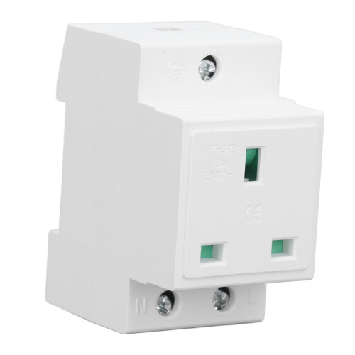 DIN-Schienensteckdose AC250V 13A mit integrierter Erdung Nylon