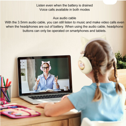 GW002 400 mAh 40 mm Cuffie Bluetooth per bambini colore kaki 2