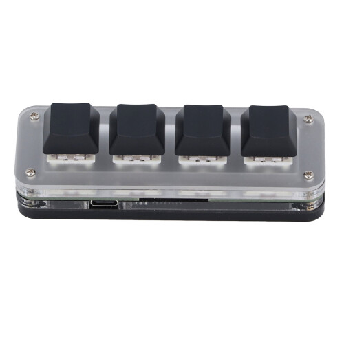 Teclado de 4 teclas USB-C, interruptor rojo a prueba de polvo, 100x35mm