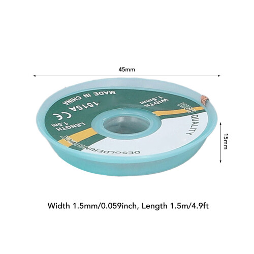 5 pezzi wick per saldatura in lega di rame 1.5mm x 1.5m 1