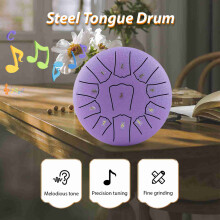 Tambour à langue en acier de 6 pouces, 11 notes, tonalité en ré, bleu