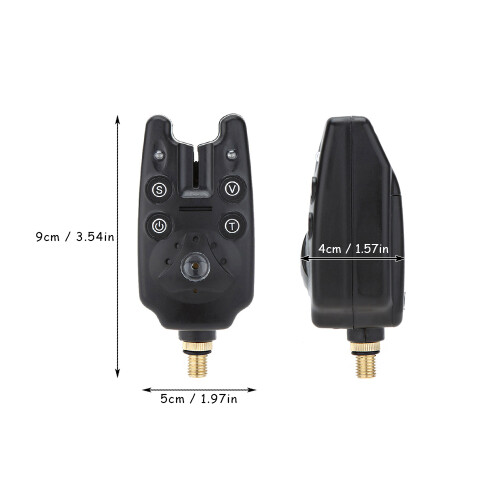 Allarme morso a 2 LED 9V, 9x5x4 cm, Nero/Camouflage 1