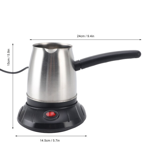 Cafetière turque électrique en acier inoxydable 500 ml 24 cm 1