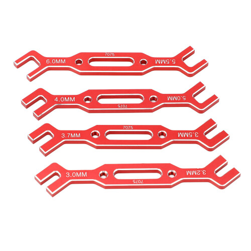 4 pièces, clé de biellette à rotule RC, rouge, 3,0-6,0 mm 1