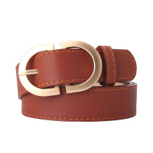 Cintura da donna in pelle PU colore sabbia chiara 105x2,8 cm Taglia unica