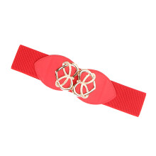 Ceinture élastique à boucle cœur rouge 26.38inx2.36in