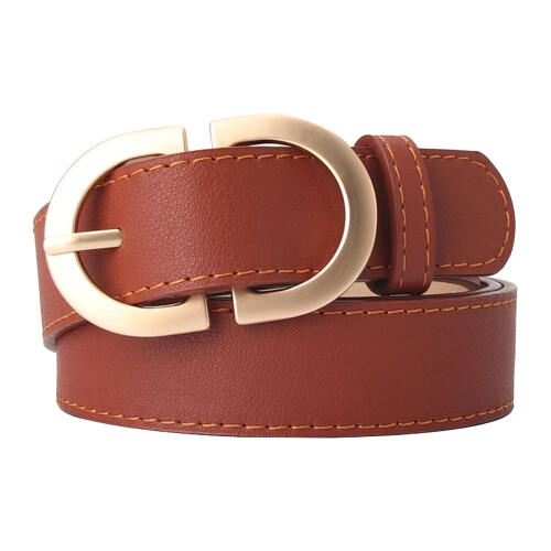 Ceinture en cuir PU beige clair 105 x 2,8 cm Taille unique 2