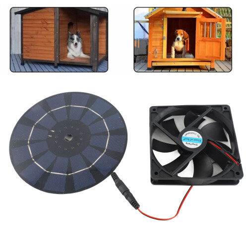 10W Solar Exhaust Fan Kit | 12cm Fan, 16cm Panel, ABS Material