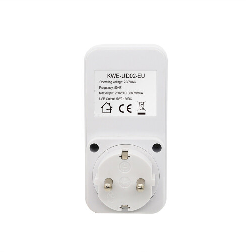 Weiße 16 A 3680 W Countdown-Timer-Steckdose 106x74x51mm