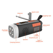 Outdoor-Notfallradio 4500mAh 62x62x170mm Schwarz