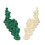 Set di scacchi in plastica con fondo in feltro, 32 pezzi, verde e bianco. 11
