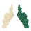 Set di scacchi in plastica con fondo in feltro, 32 pezzi, verde e bianco. 14