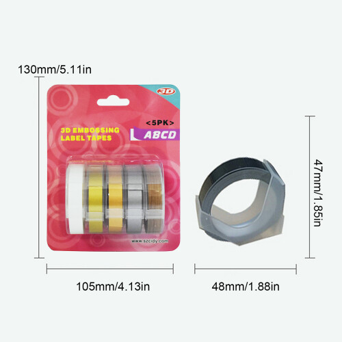 5er-Pack 9mm*300cm Farbbänder für 12813/12814 1