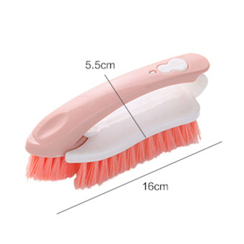 Spazzola di pulizia 2-in-1 in plastica rosa 1