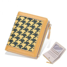 (Yellow) Women Short Wallets Travel Wallet with RFID Protection Block Film Cash Coin Storage Oragnizer