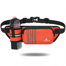 (Orange) Running Waist Bag With Bottle Holder Large Capacity Running Fanny Pack for Outdoor Sports Activities
