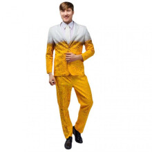 (S) Oktoberfest Beer Costume for Men Adults German Lederhosen Suit Halloween Cosplay Stage Performance Outfit