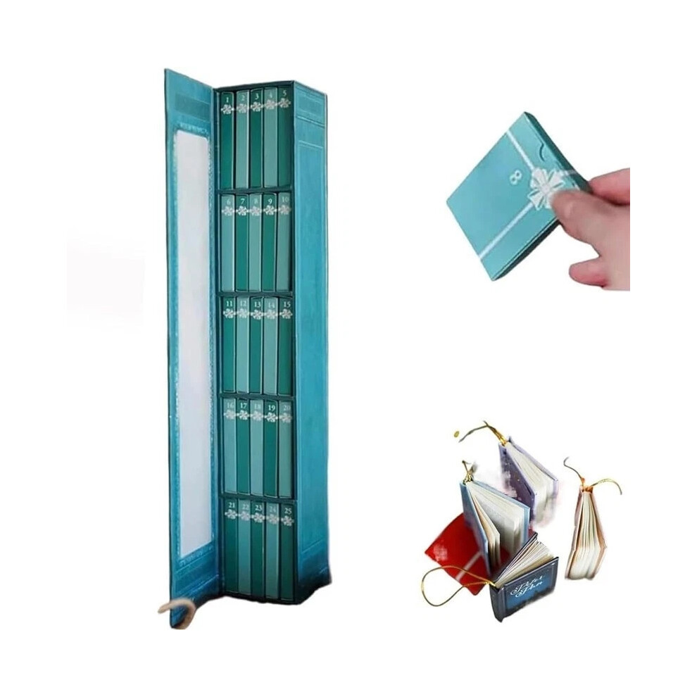 Gintooyun (Blue) Mini Book Ornament Advent Calendar 2025 Christmas Advent Calendar With Book Gift Blue