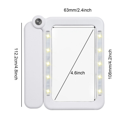 Rectangular LED Magnifier 4X Power for Reading Foldable Handle 1