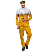 (XL) Oktoberfest Beer Costume for Men Adults German Lederhosen Suit Halloween Cosplay Stage Performance Outfit