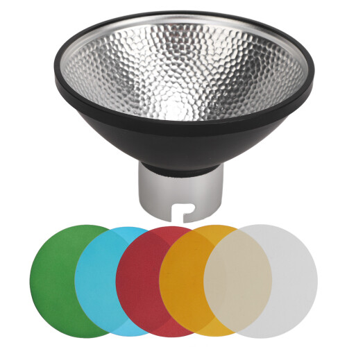 AD M Reflektor Beauty Dish mit 5 Farbfiltern & Diffusor, 12cm 2