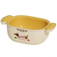 (White And Yellow) Kitchen Dual-Layer Draining Basket Kitchen Vegetable Washing Bowl Kitchen Supply