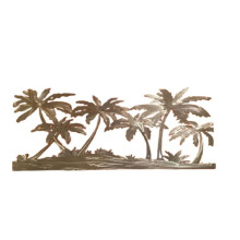 (40x16cm) Palm Trees On Beach Metal Wall Artwork Wall Mounted Ornament Home Decoration