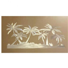 (50x20cm) Palm Trees On Beach Metal Wall Artwork Wall Mounted Ornament Home Decoration