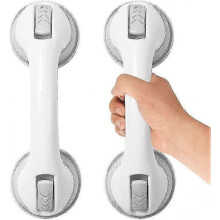 2pcs Suction Cup Grab Bar - Non-Slip Bathroom Safety Handle for Elderly & Kids, Portable Safety Grip Support Handle with Suction Cup Mount