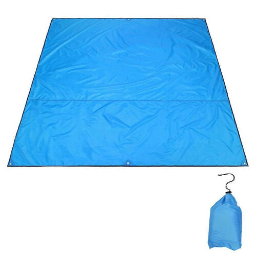 (M, Blue) Waterproof Camping Tarp Thicken Picnic Mat Beach Mat Durable Beach Pad Tent 1