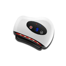 (9 Gears, White) Smart Electric Gua Sha Massager Hot Compress Eye Massager Stone Heating Vibration Scraping Neck Face Skin Lifting Wrinkles Removal