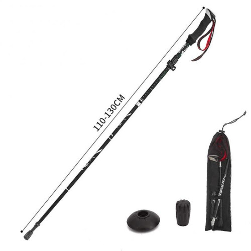 (Black Long) Ultrashort Foldable Trekkings Stick Lightweight Trekkings Pole Crutches for Seniors Elderly