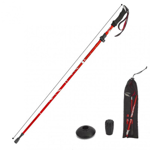 (Red Long) Ultrashort Foldable Trekkings Stick Lightweight Trekkings Pole Crutches for Seniors Elderly 1