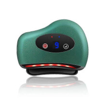 (9 Gears, Green) Smart Electric Gua Sha Massager Hot Compress Eye Massager Stone Heating Vibration Scraping Neck Face Skin Lifting Wrinkles Removal