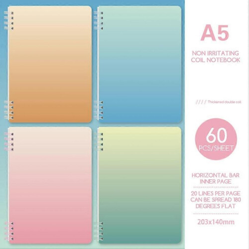 (C) A5 Spirals Notebook Superior Paper Quality Smoothing writing experience for Home/Office 1
