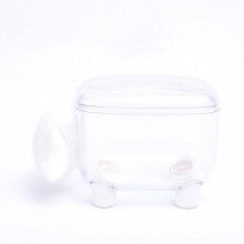 (White) Transparent Cotton Swab Box Waterproof Cotton Pad Organiser for Bedroom