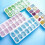 (Green) Stackable Ice Tray Soft Bottom Flexible Stackable Ice Maker for Home Bar 4