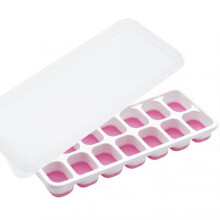 (Pink) Stackable Ice Tray Soft Bottom Flexible Stackable Ice Maker for Home Bar