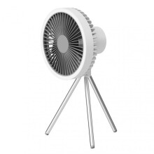 (White) Outdoor Tripod Fan with Light Lightweight Quiet Airs Cooler Fan for Home Bedroom Office