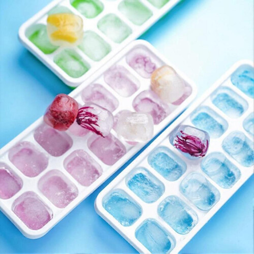(Blue) Stackable Ice Tray Soft Bottom Flexible Stackable Ice Maker for Home Bar 2