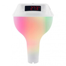 (White) Pool Thermometers with Floating Color Lights High Accuracy Easy Read IP68 Water Temperature Gauge for Swim Pool