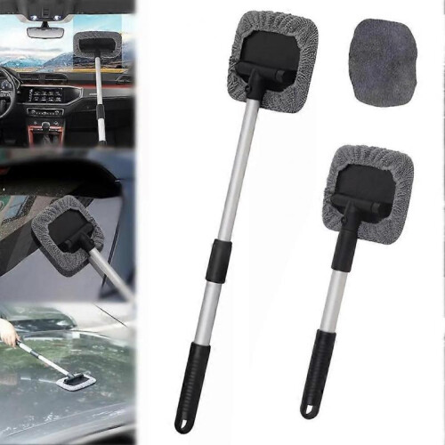 (Square Set) Windshield Cleaning Glass Window Cleaner Brush Tool Interior Exterior Windshield Cleaning: for Car Window 1