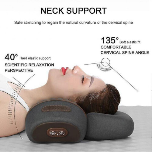 (Three, Gray) Electric Neck Massage Pillow Mulitfunctional Relaxation Neck Massager Pillow for Home 2