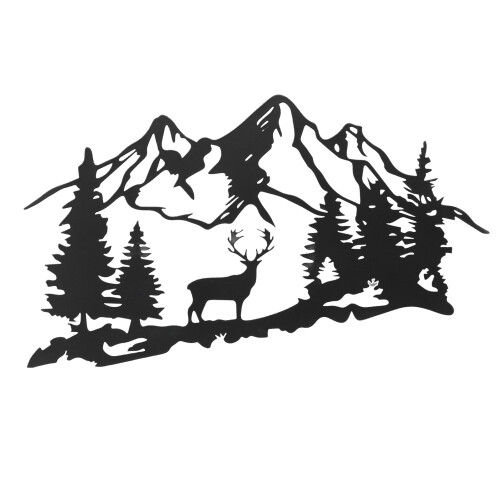 Rustic Mountain Forest Metal Deer Wall Decor - Easy to Install 2