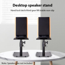 Adjustable Steel Speaker Stands for 4-8 Inch Home & Studio Use, Black, Pair