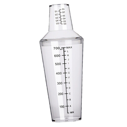 Vaso shaker 700ml PC resistente al frío y al calor Bartender